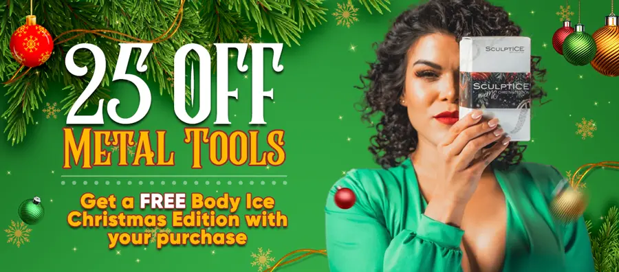 Sculpting Smarter: Why Professional Body Sculptors Are Upgrading Their Tools in 2025 1 SculptICE Metal Tools Christmas Sale with 25% off and free Body Ice Christmas Edition